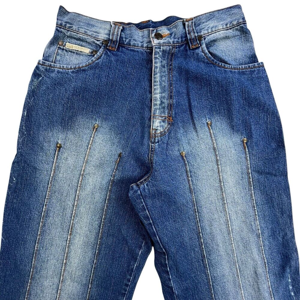 GodBody Jeans Mens 32x32 Fits 30x31* Rivet Pleats Baggy Straight Loose Hip Hop
